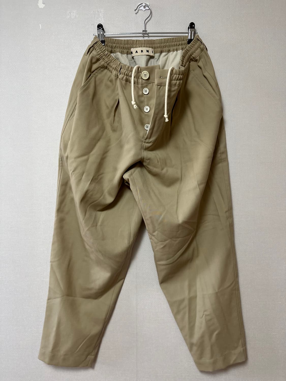 23ss 마르니 베이지색  배기 코튼 팬츠 s사이즈(새상품급!!) 상품이미지1