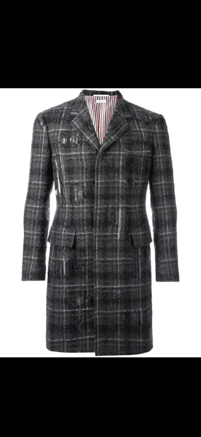 톰브라운 체크 데미지 한정판 코트 상품이미지8