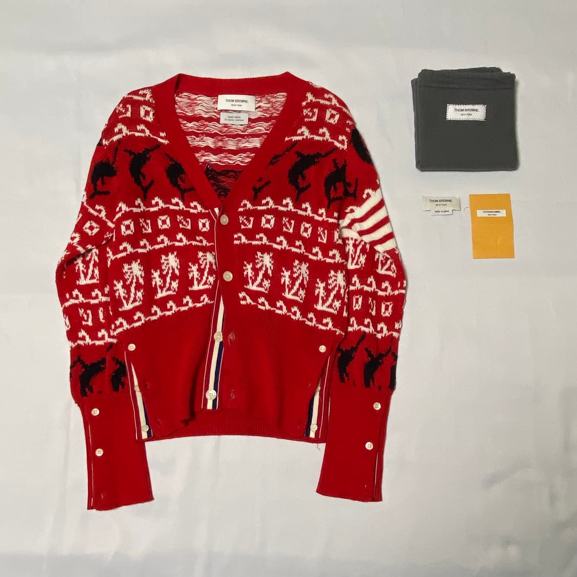 톰브라운 2010 런웨이 사선 청새치 가디건 상품이미지1