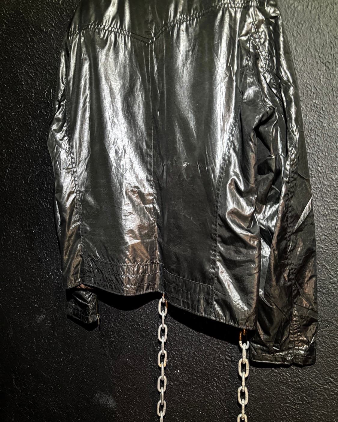 TAKEO KIKUCHI – Glossy Black Nylon Zip J 상품이미지7