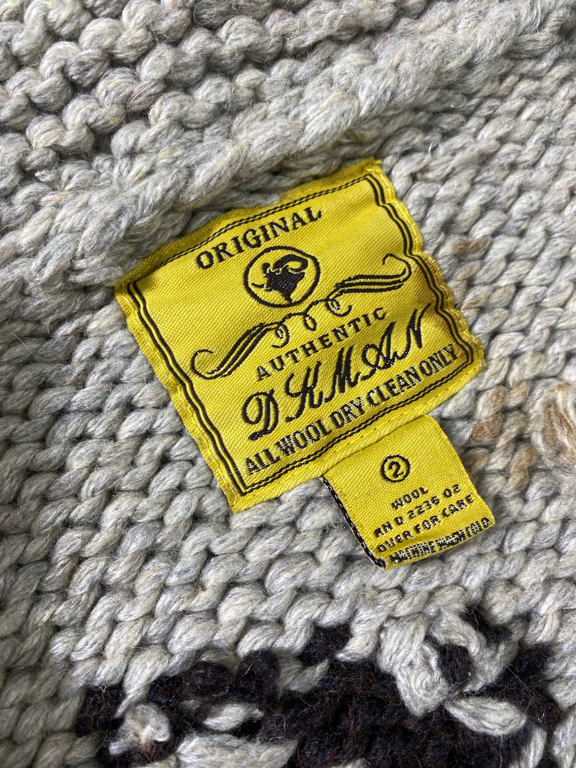[L] Vintage 빈티지 헤비 울 핸드니트 코위찬 집업 상품이미지6
