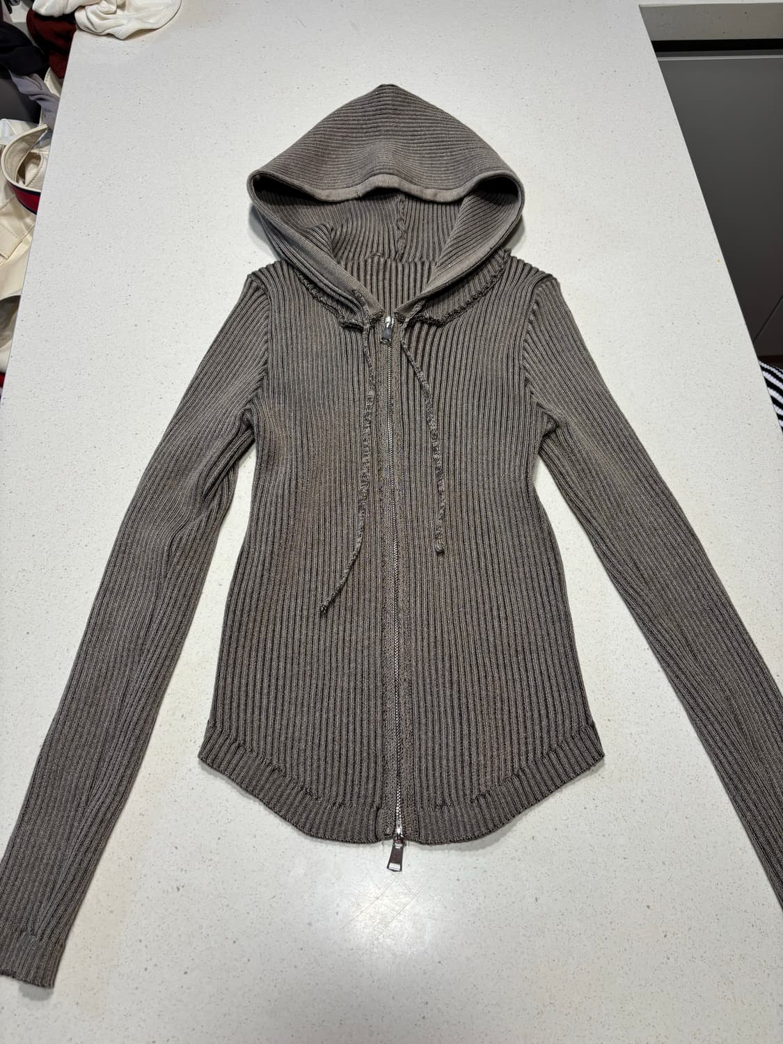 빈티지 골지 후드 집업 상품이미지1