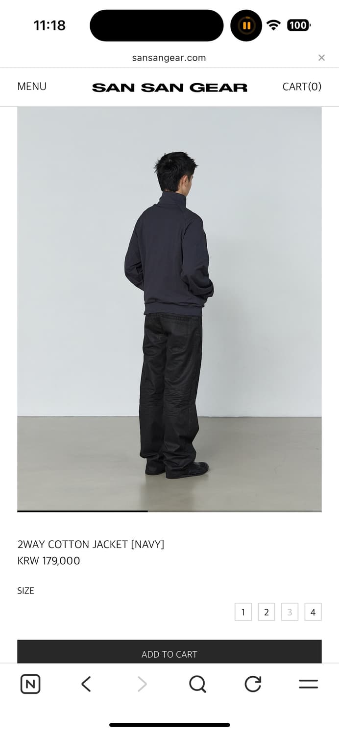 산산기어 26ss 2WAY COTTON JACKET [NAVY] 상품이미지4