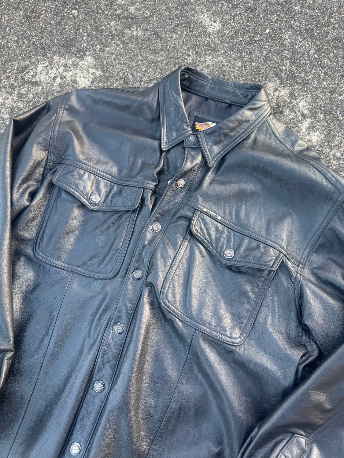 90s 빈티지 할리데이비슨 가죽 레더 셔츠 자켓 XL 상품이미지2