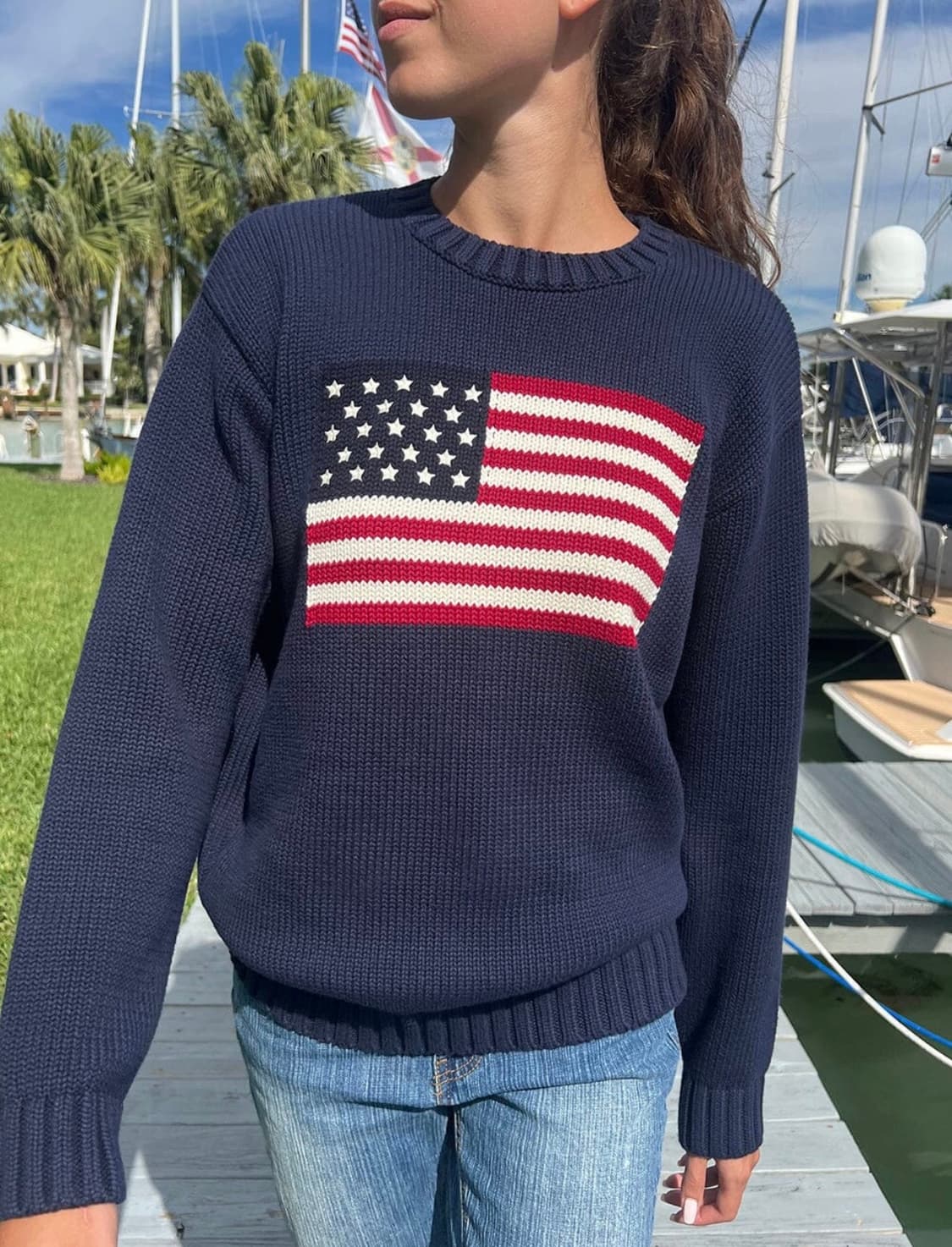 새상품) 브랜디멜빌 성조기 니트 상품이미지1