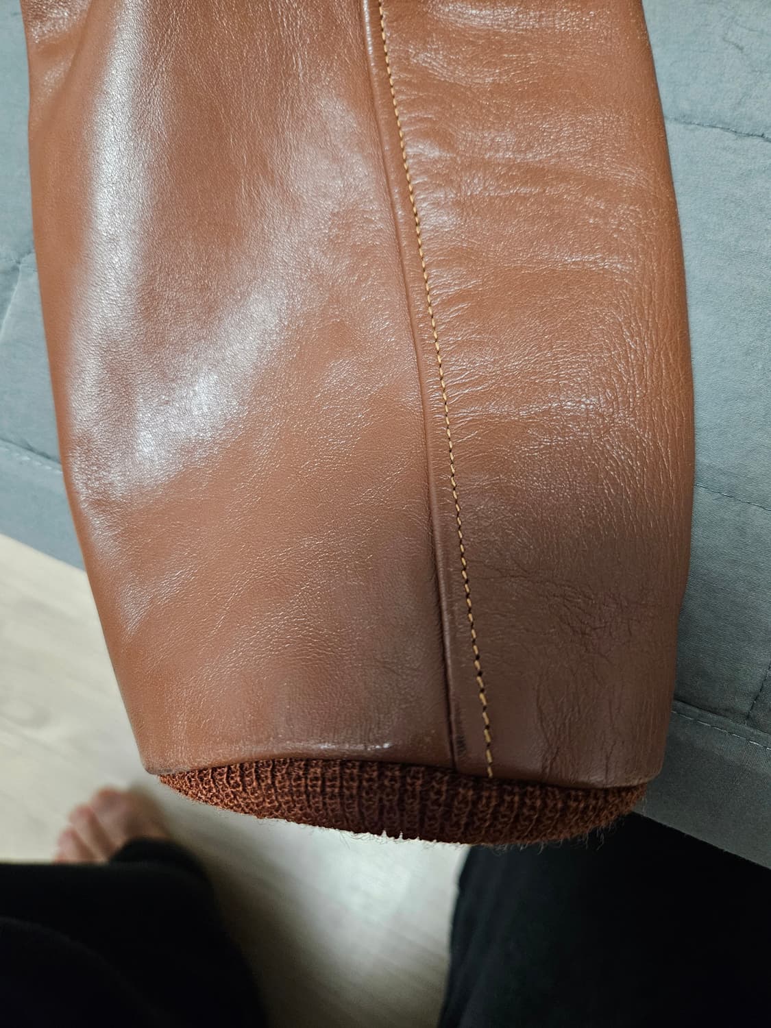 (실측있음)구리얼맥코이 러프웨어 복각 A2 체스트넛 브라운 36사이즈 상품이미지8