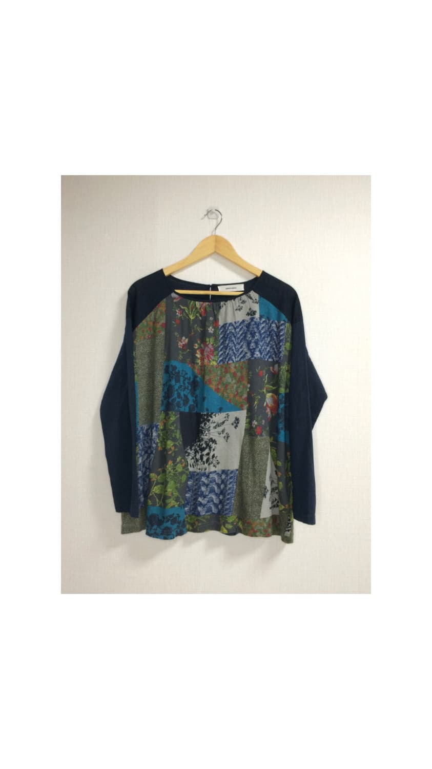 빈티지 패치워크 긴팔 티셔츠 상품이미지1