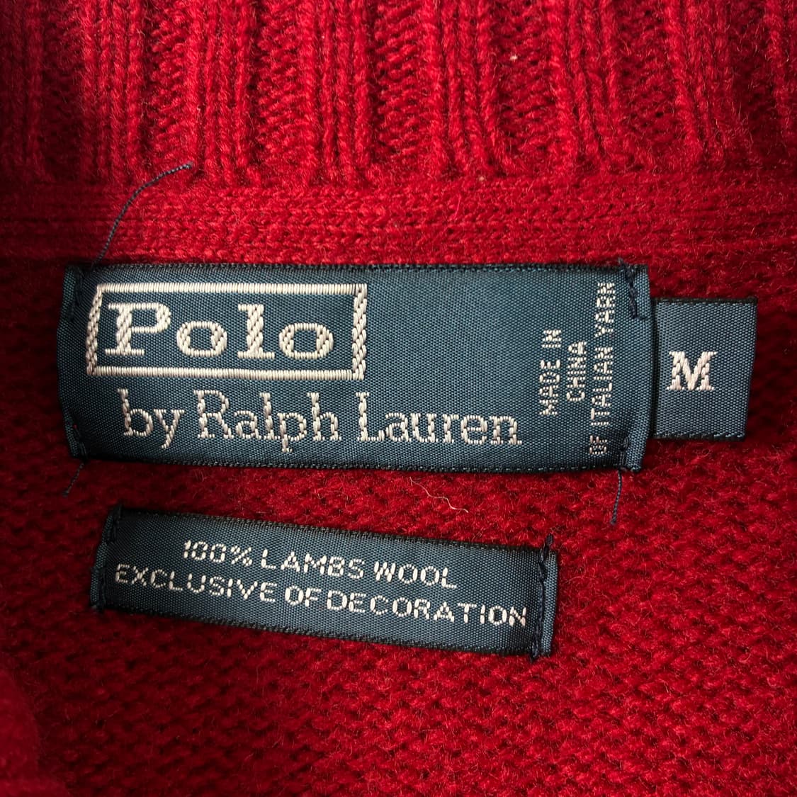 Polo  폴로 랄프로렌 빅포니 램스울 투웨이 레드 니트집업   상품이미지5
