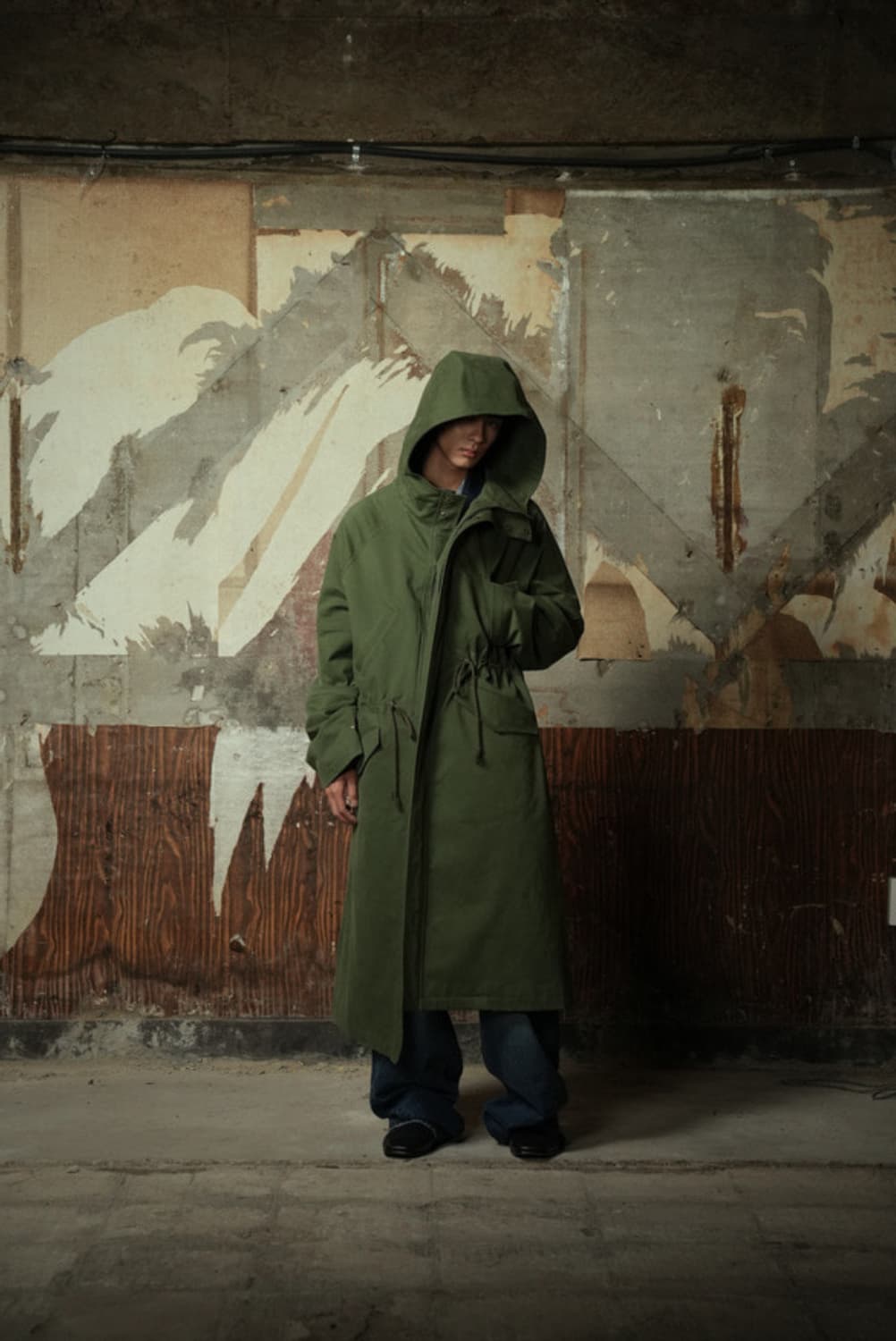 Yiyae 이예 몰스킨 후드 롱파카 카키 m 상품이미지2