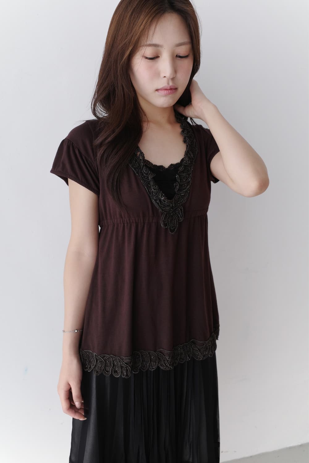 crochet shirring half T  상품이미지5