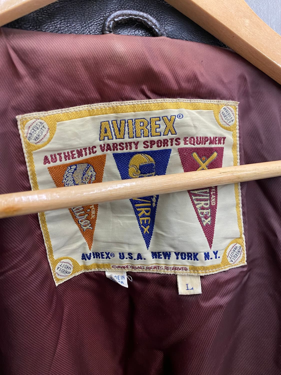 [L] 90s AVIREX 아비렉스 리얼레더 스포츠 자켓 상품이미지8