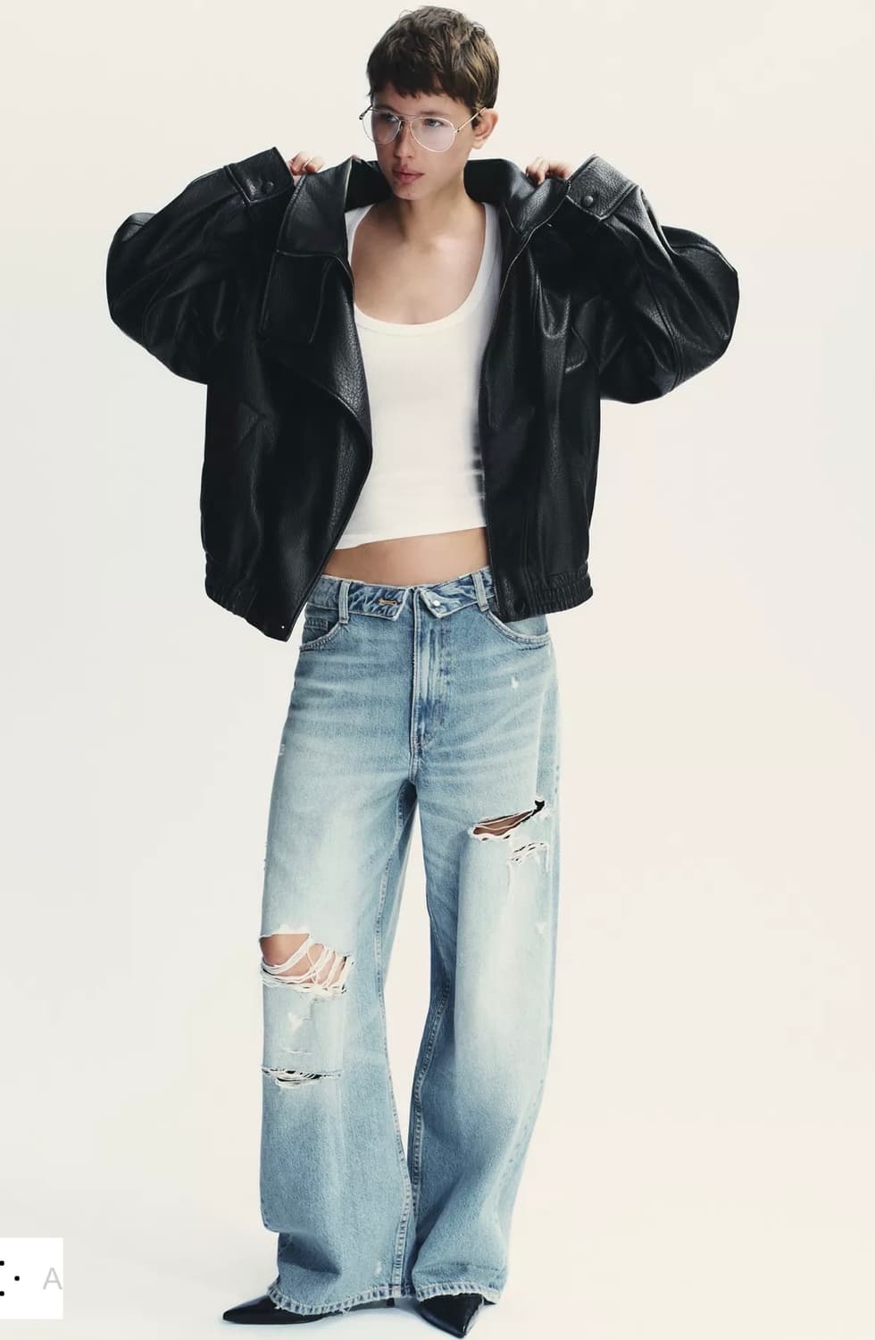 자라 생로랑st 페이크 레더자켓 상품이미지4