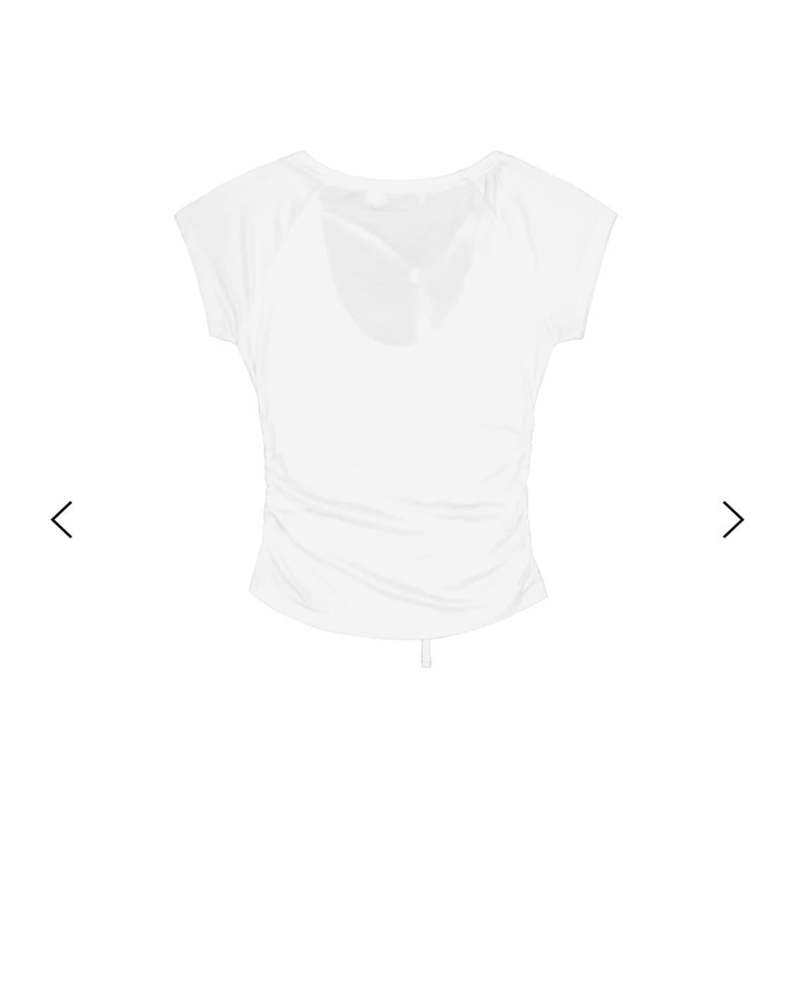 Script Logo Tie Short Sleeve Top - White 상품이미지3