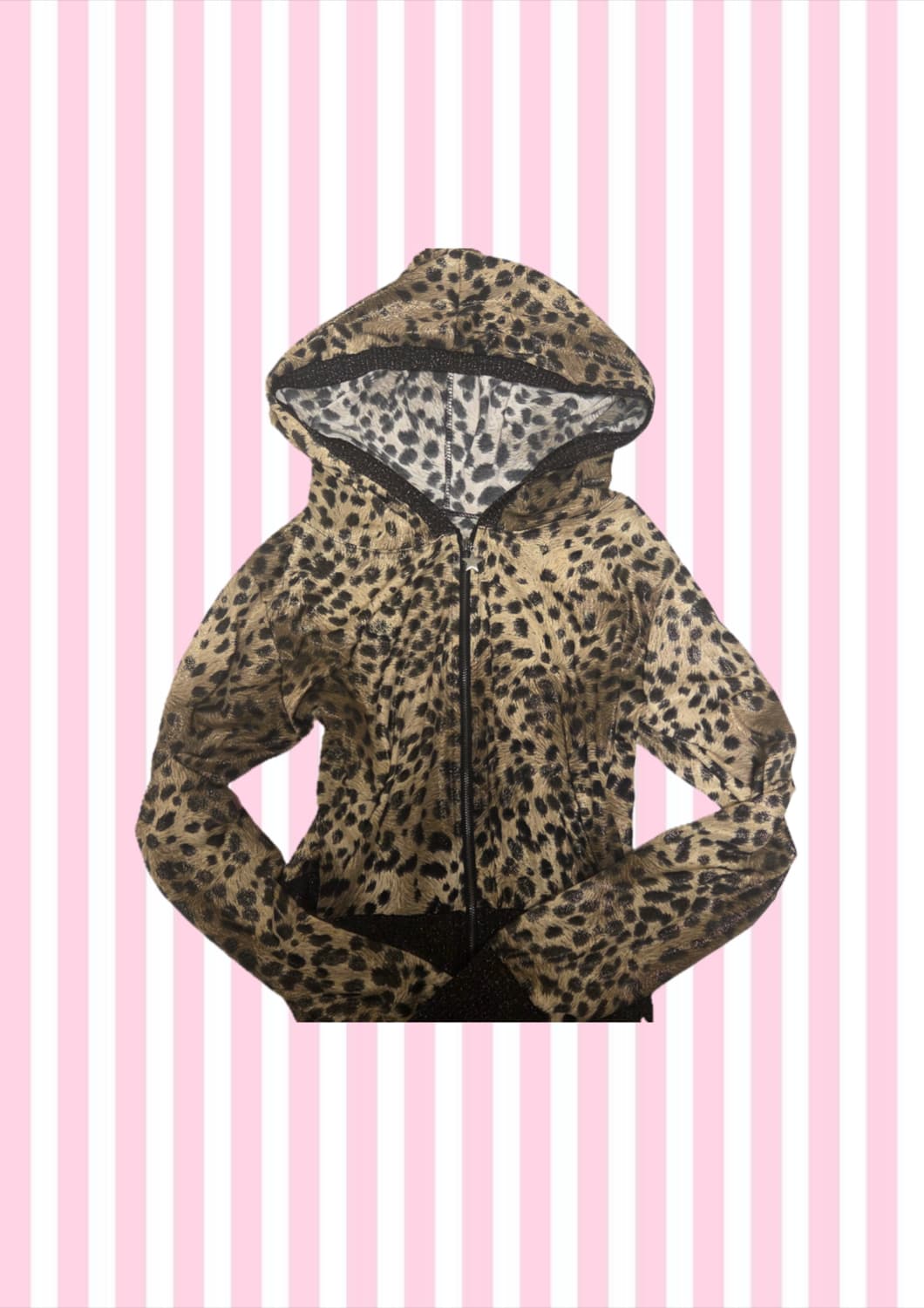 오네갸루 호피 밤비 레오파드 별 후드집업 상품이미지1