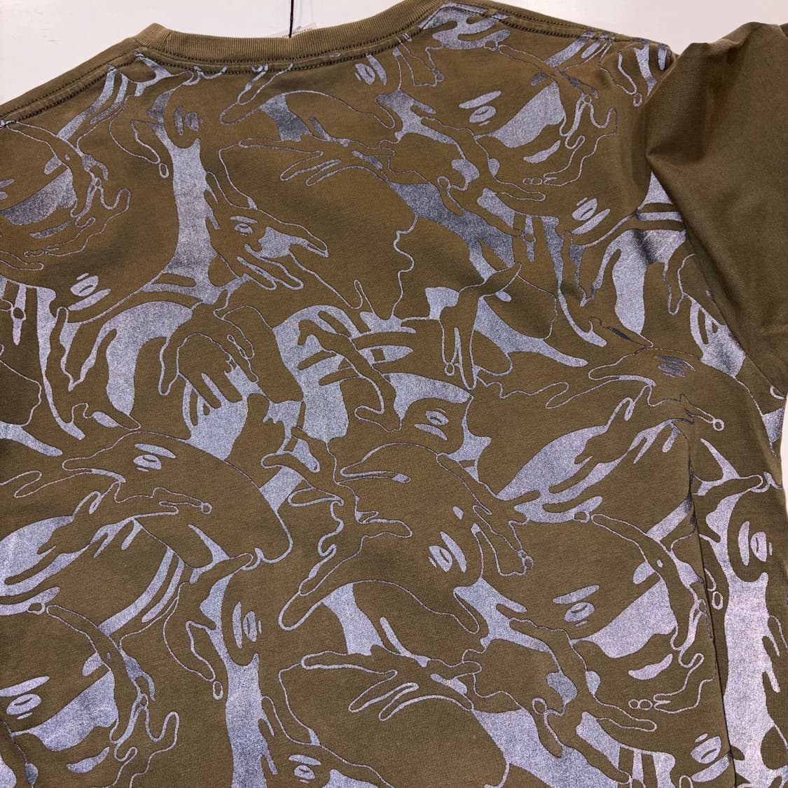 [L] AAPE 에이프 스카치 카키색 패턴 반팔 티셔츠 D950 상품이미지8