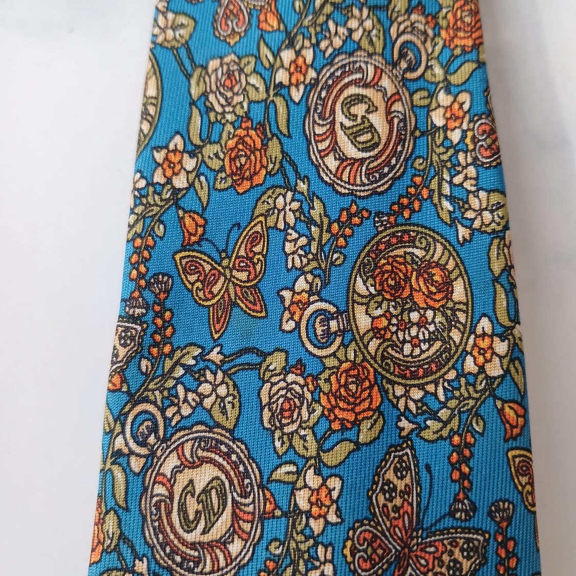 디올 실크 블루 오너먼트 패턴 넥타이 9.1cm B등급 A19418
 상품이미지8