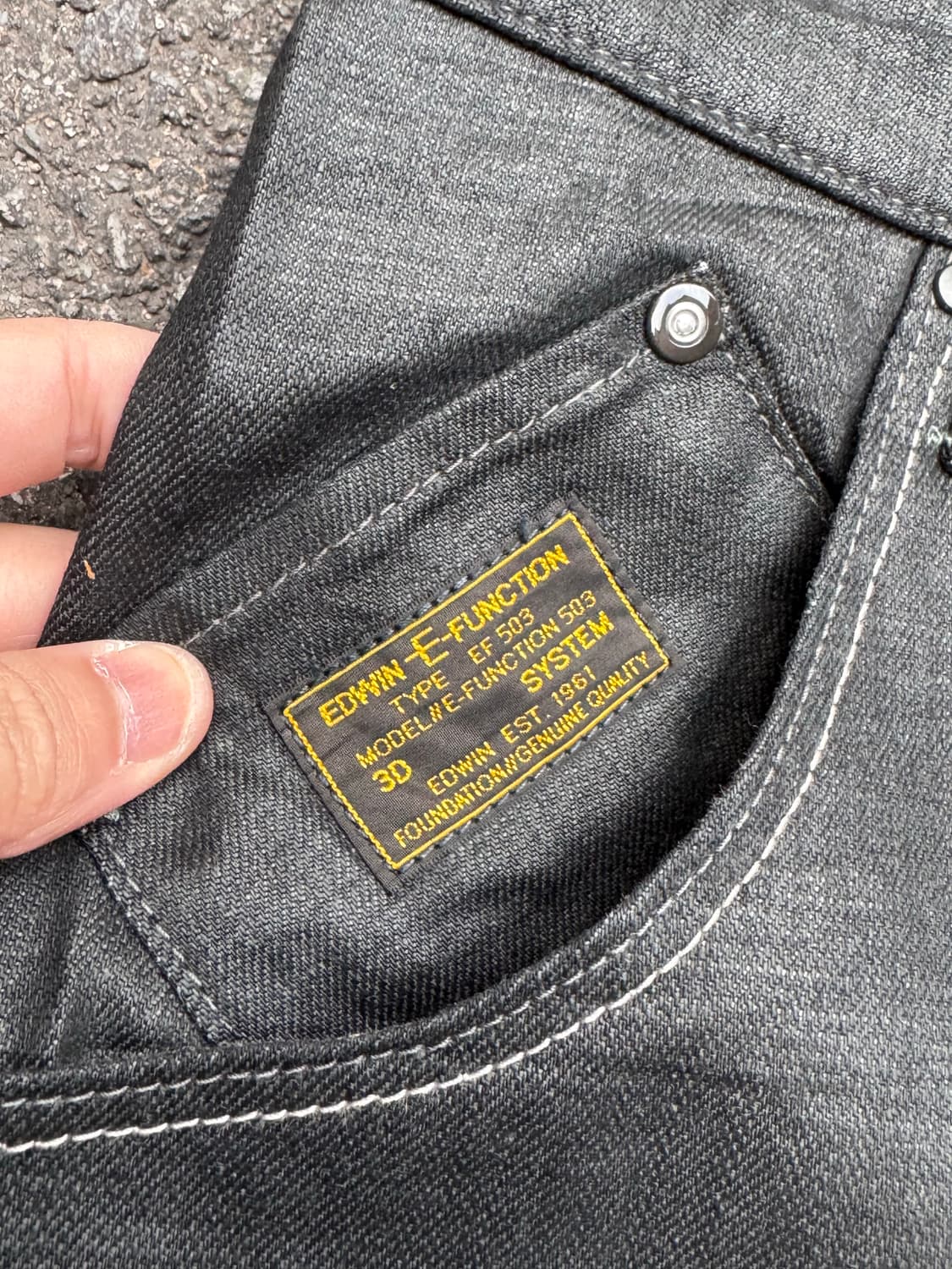 Edwin 재팬 에드윈 디테일 3D 블랙 코팅진 상품이미지5