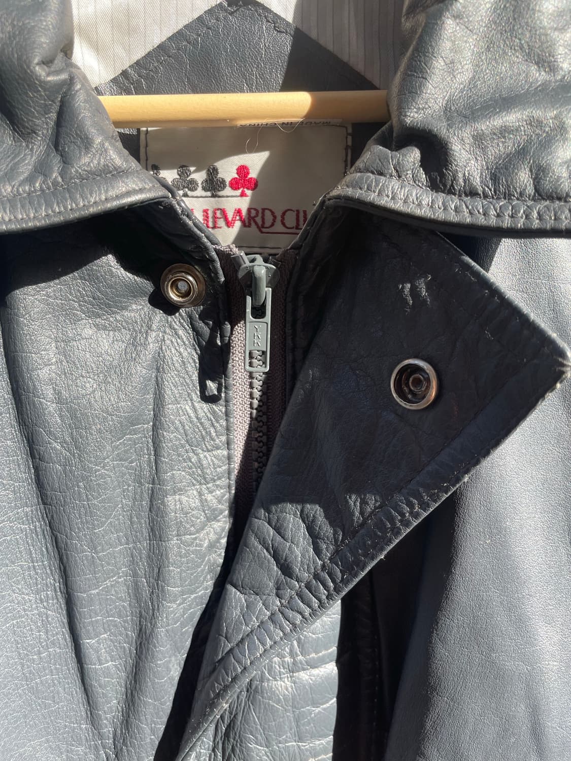 Dark Gray Vintage Genuine Leather Bomber 상품이미지7