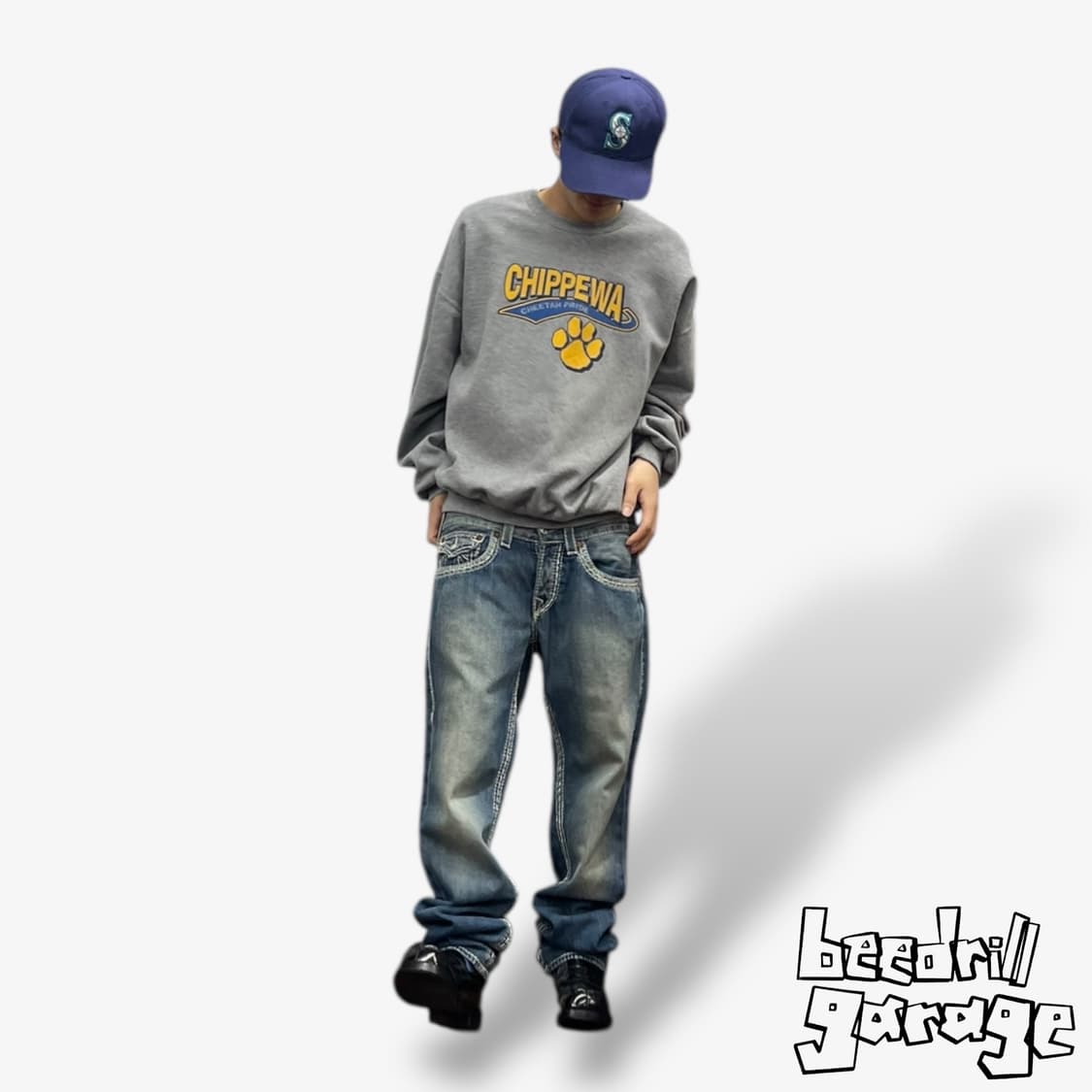 트루릴리전 빅스티치 슬림핏 데님팬츠 made in usa 상품이미지1