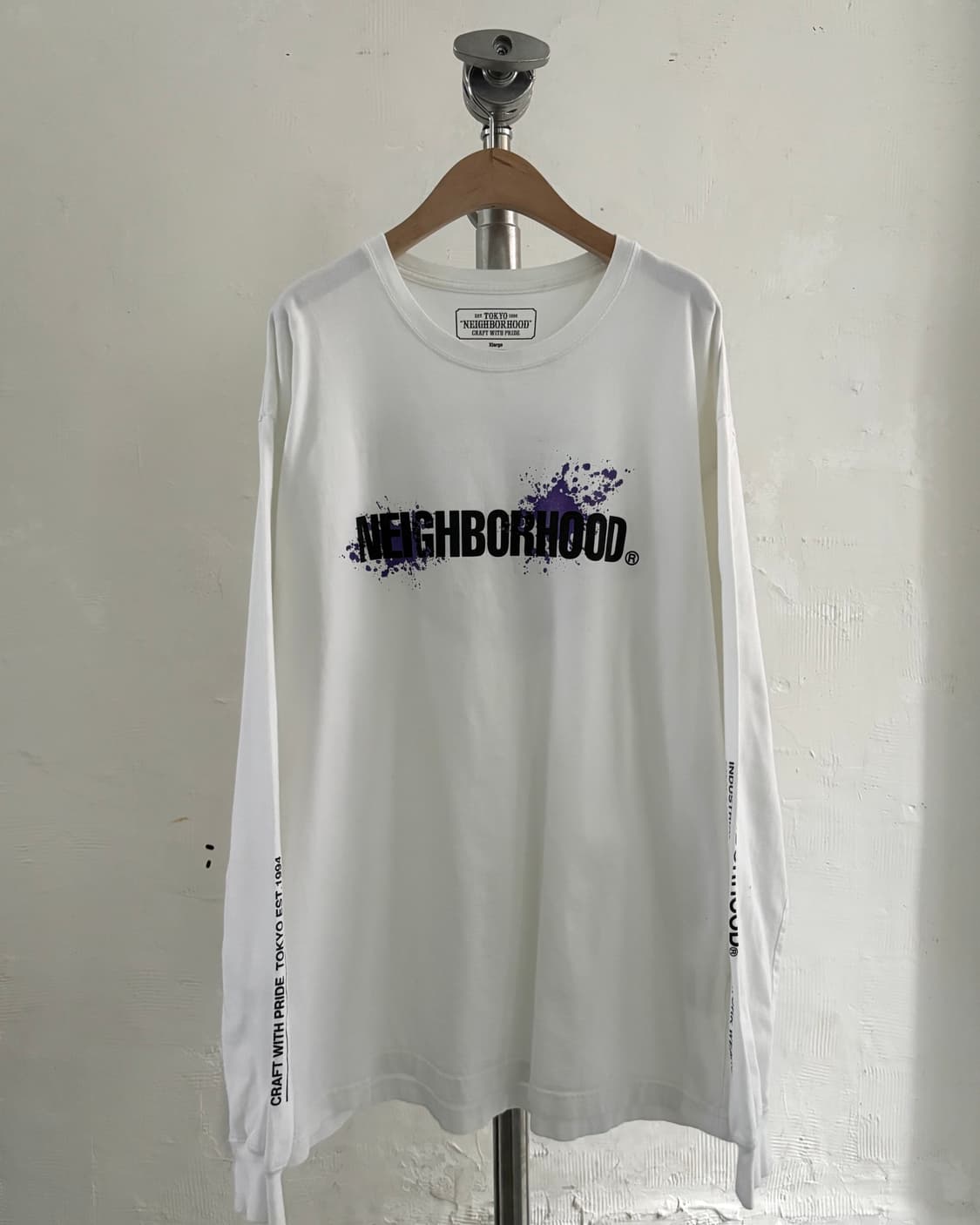 NEIGHBORHOOD® 네이버후드 화이트 로고 롱슬리브 상품이미지1