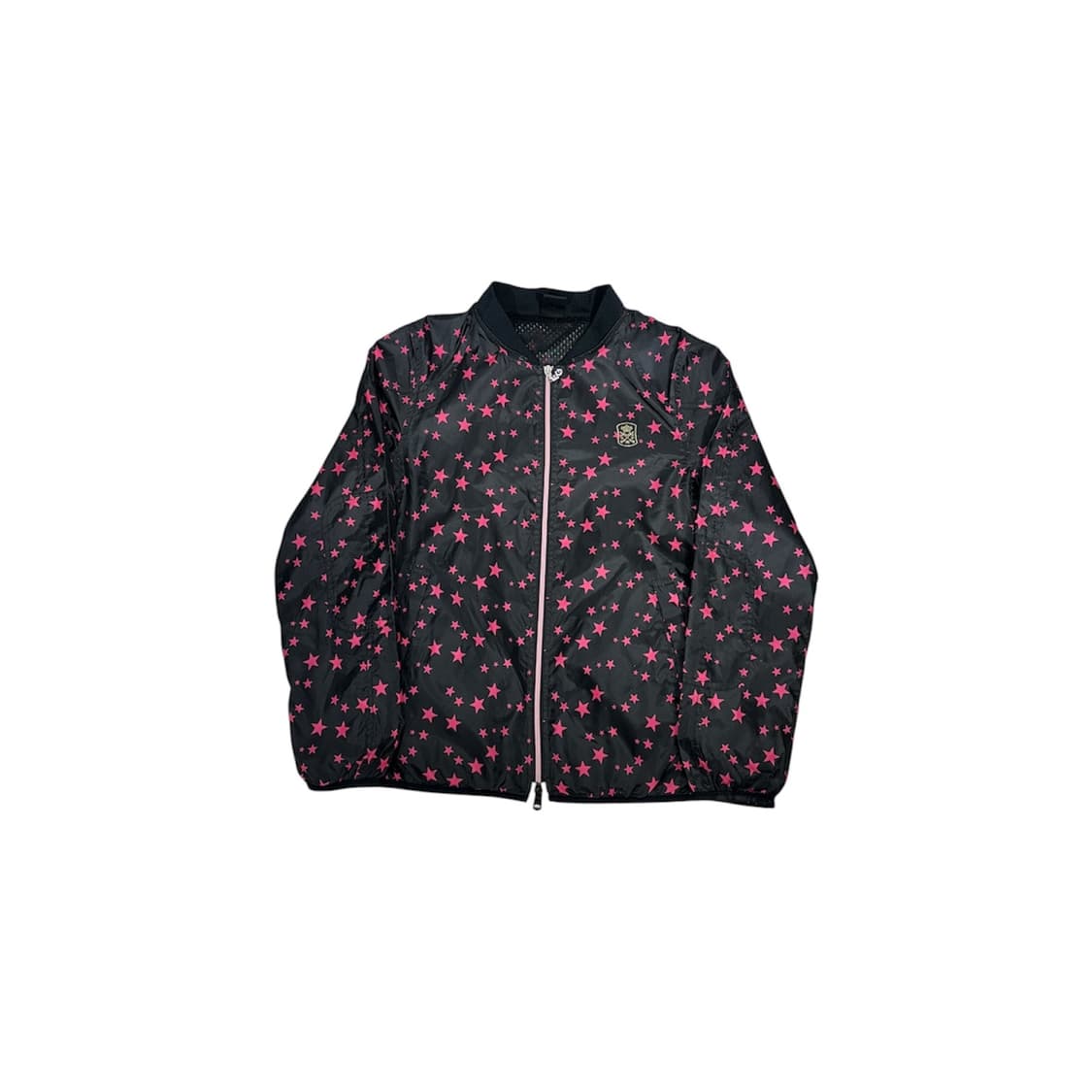 일본 빈티지 블랙 별 도트 패턴 바람막이 트랙 자켓 L 상품이미지4