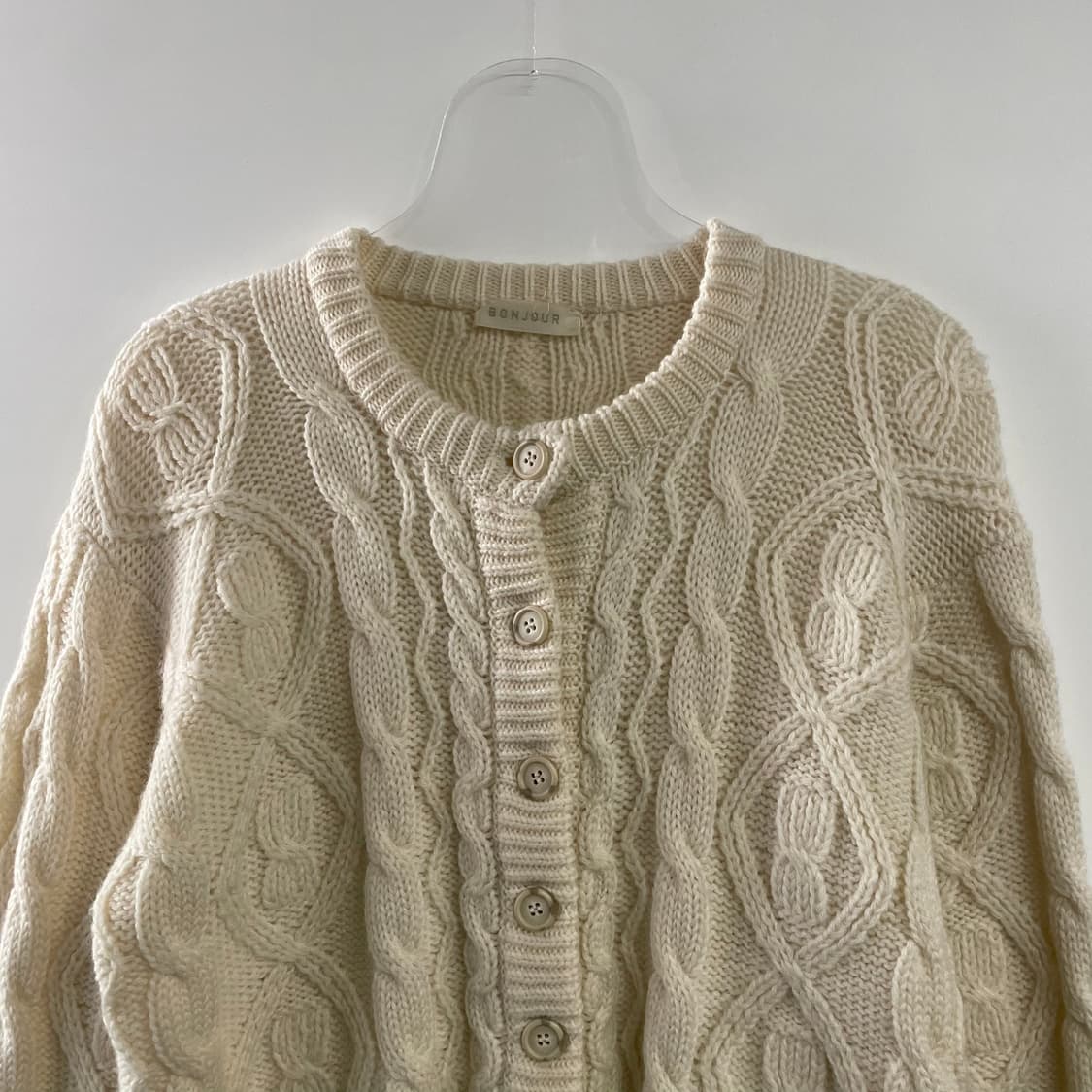 봉쥬르 피셔맨 케이블 울 가디건 상품이미지2