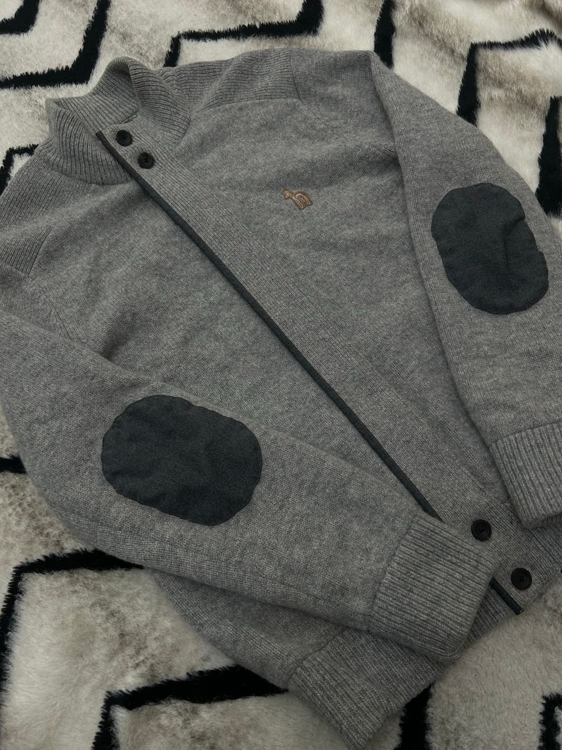 [XL]헤지스니트집업 방풍 자켓/그레이 상품이미지2