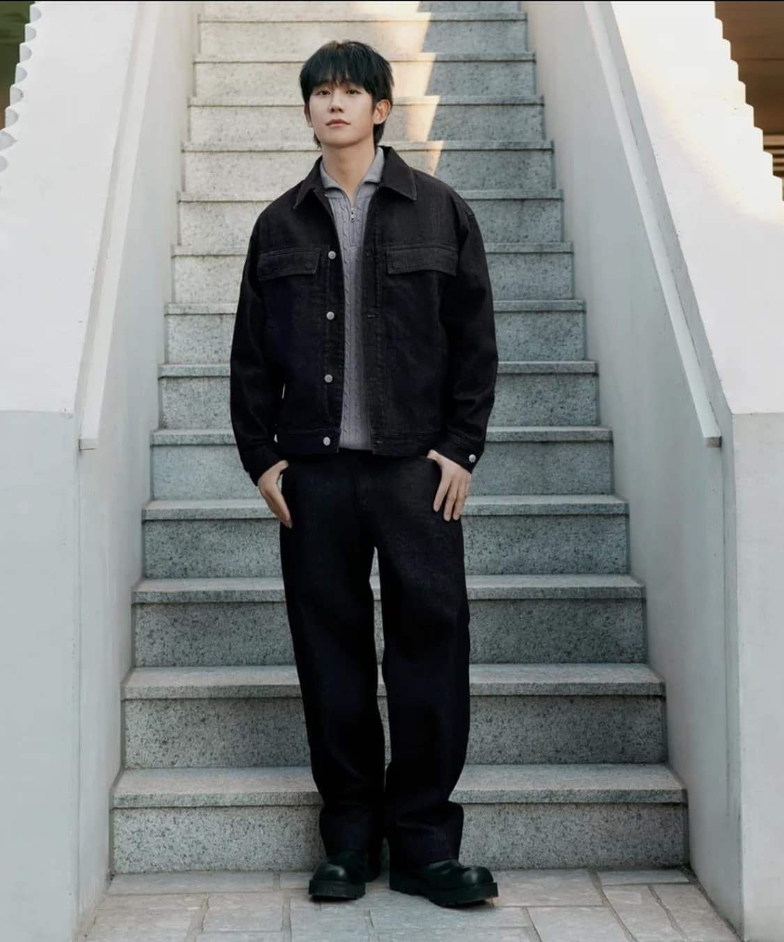 마인드브릿지 데님 셋업 (데님자켓 + 데님팬츠) (100, 32) 상품이미지1