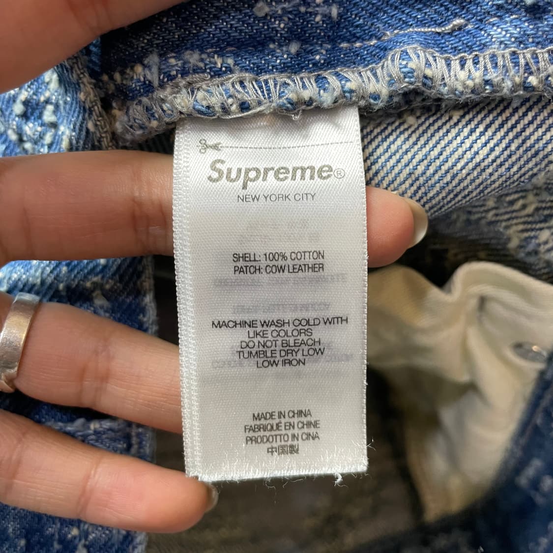 (30) 슈프림 니들 펀치 워시드 블루 팬츠 상품이미지5
