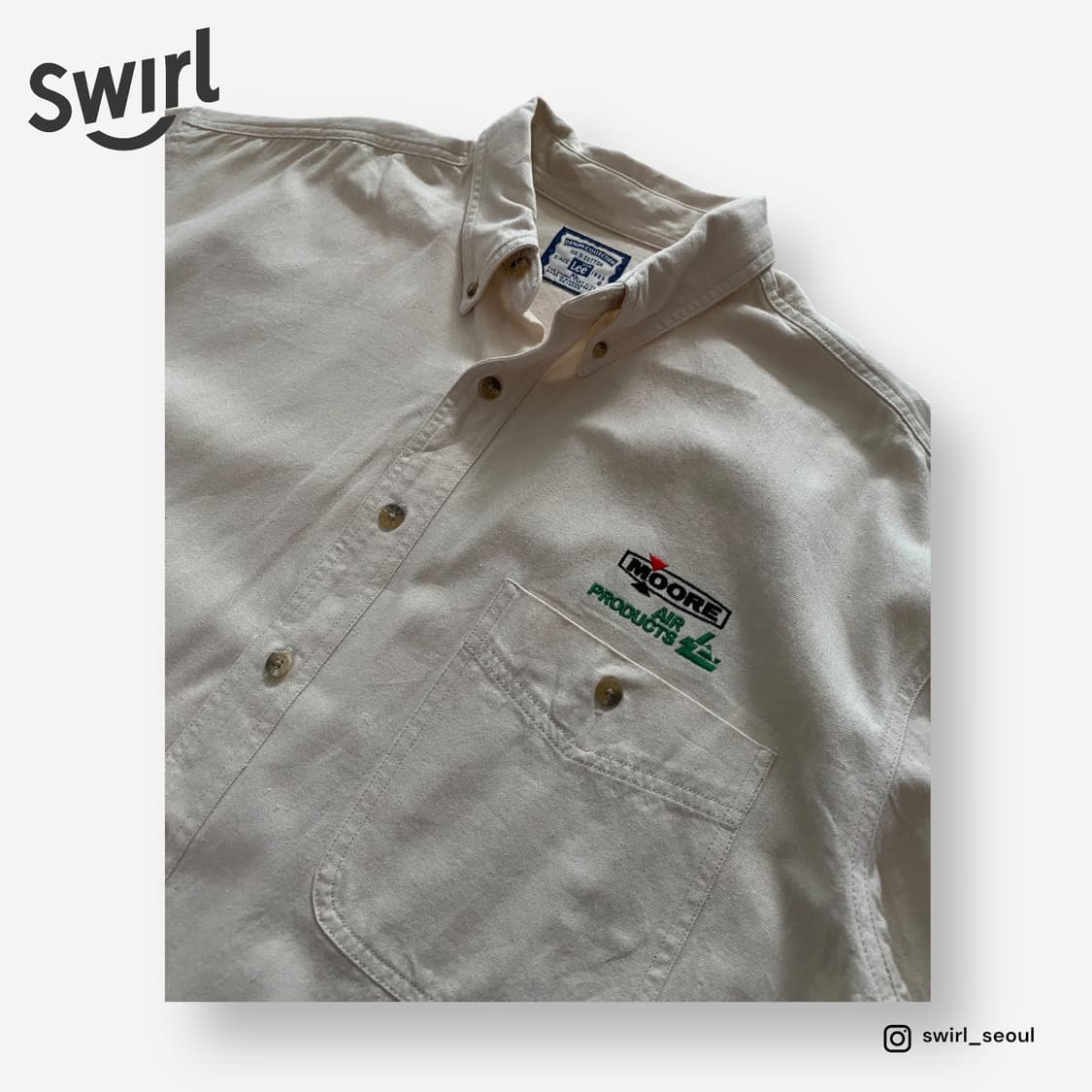 🌊[deadstock]Lee 90s white Denim shirts 상품이미지3