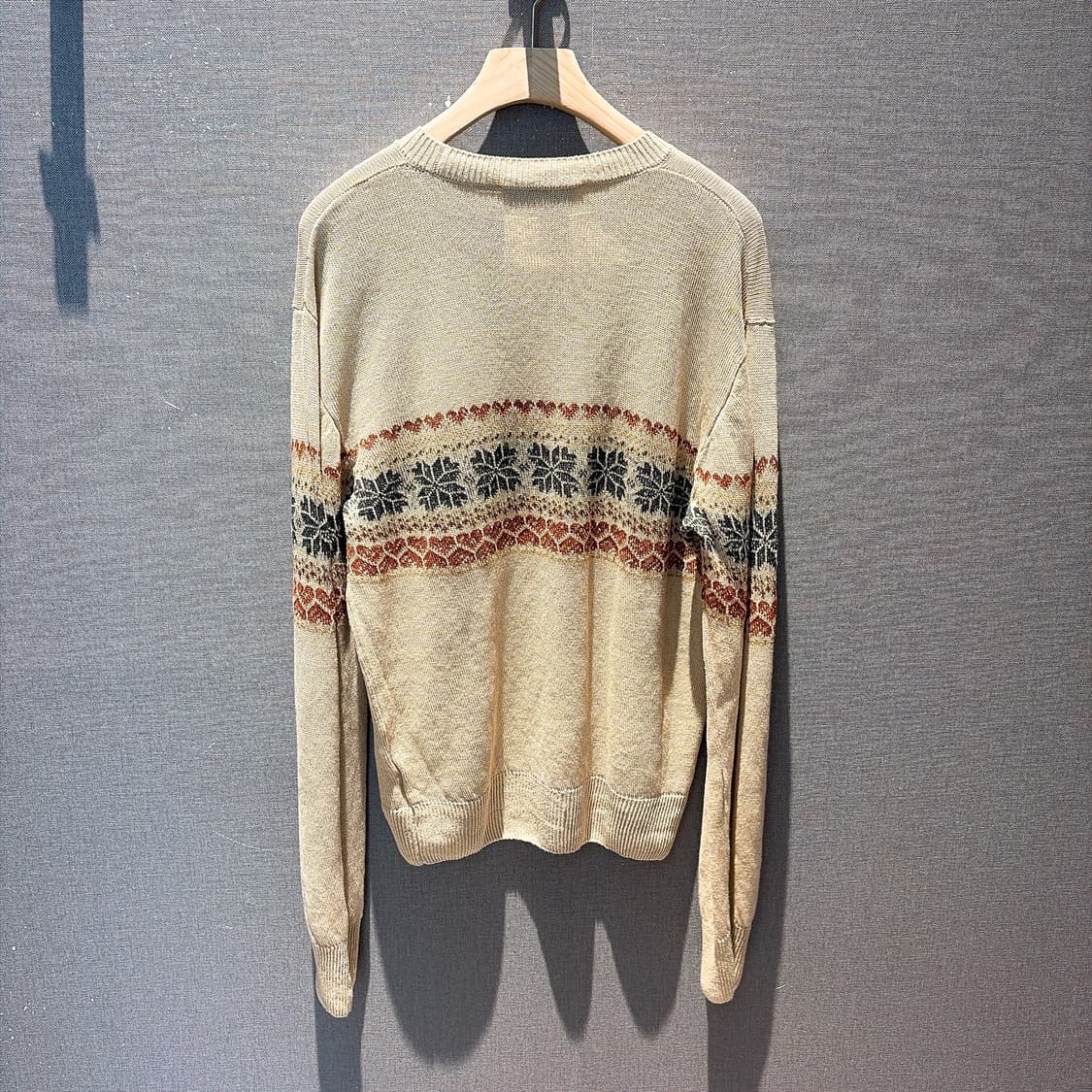 (정품/새상품) 아워레가시 남성 베이지 페어아일 린넨 니트 상품이미지3