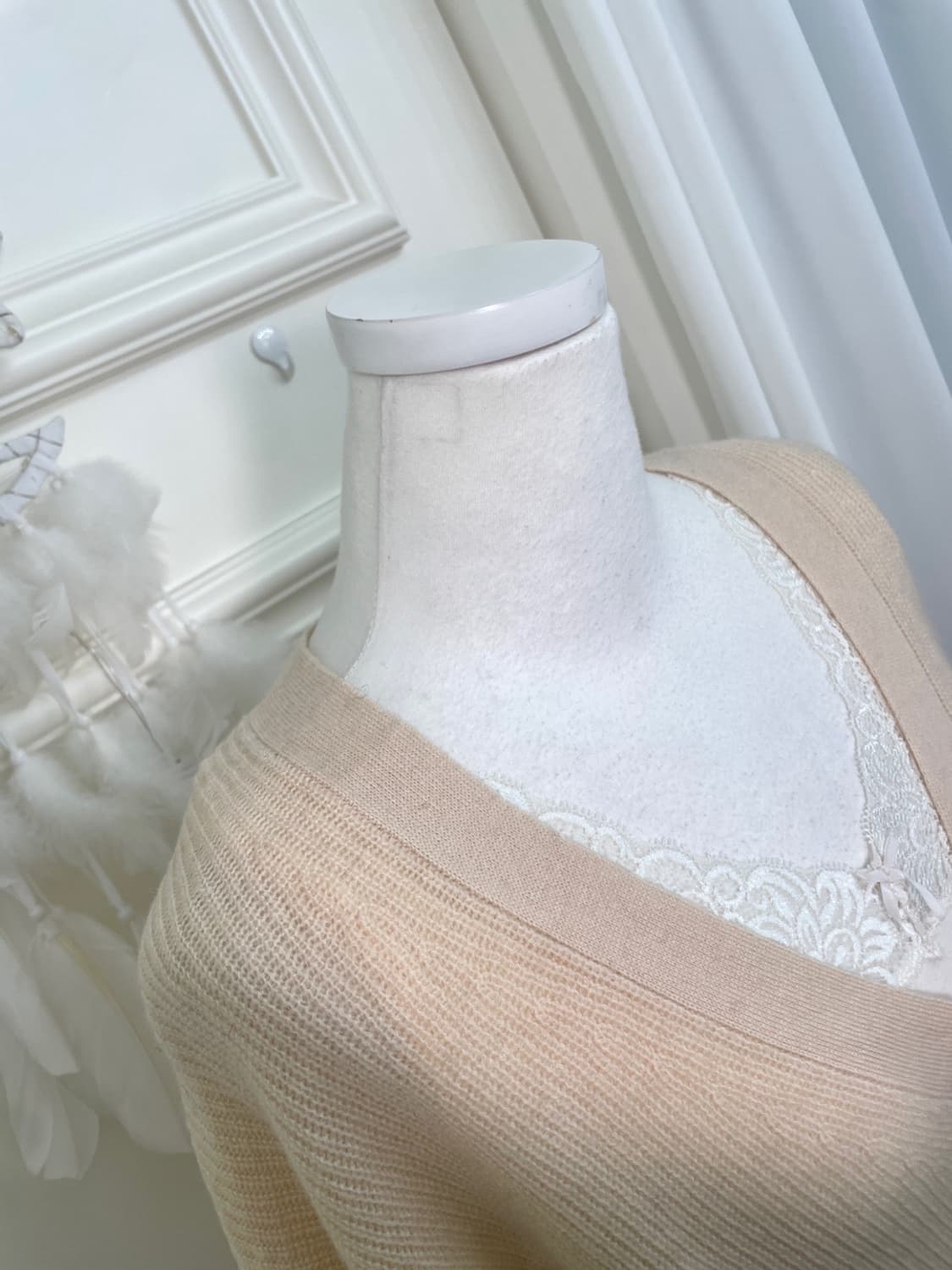 coral basic loose over cardiagn&lace sli 상품이미지7