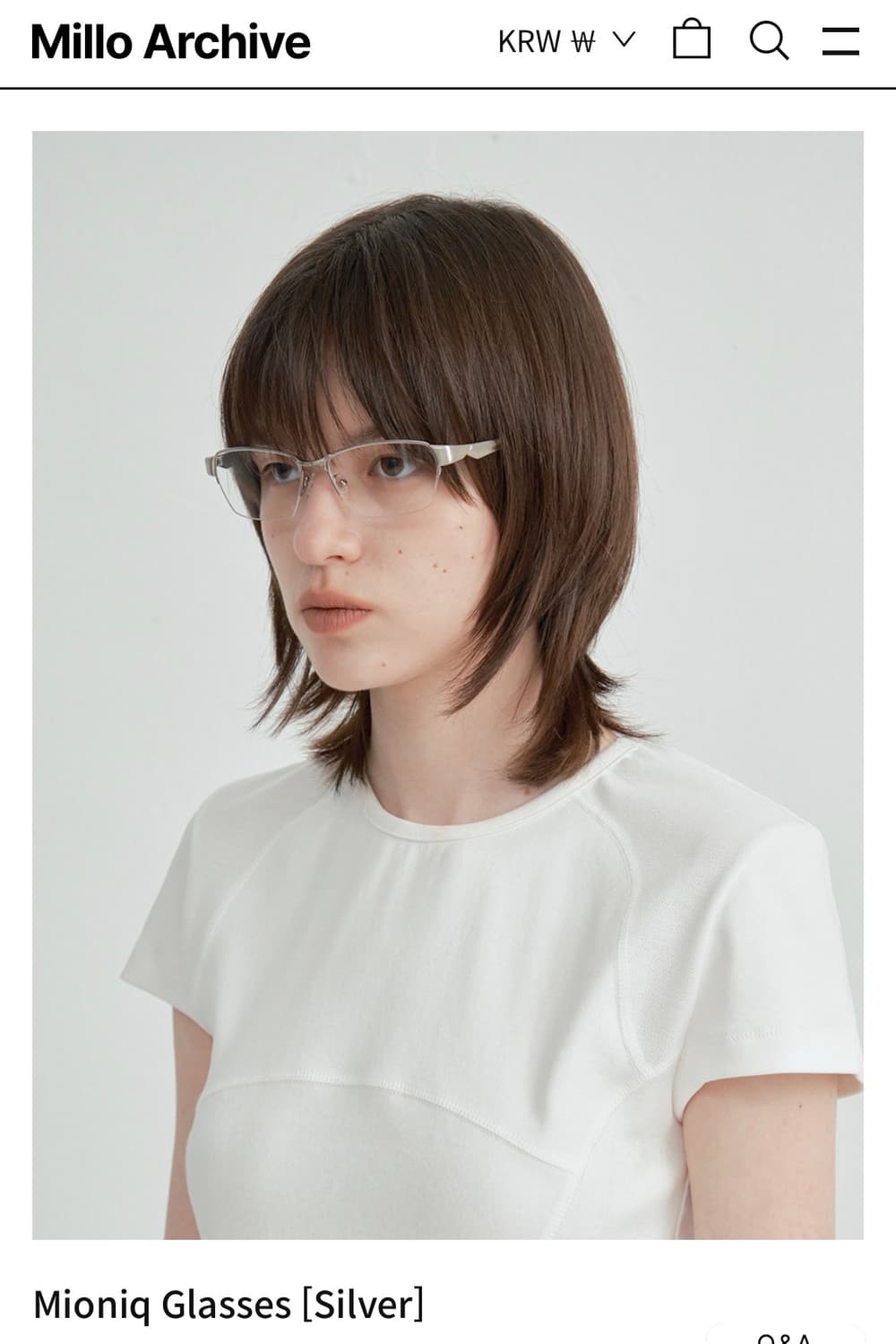 밀로 우먼 Mioniq Glasses [Silver] 팝니다 상품이미지1