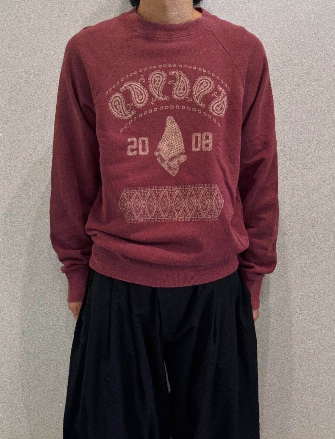 캐피탈 20aw 페이즐리 워시드 보르도 스웻셔츠 상품이미지6