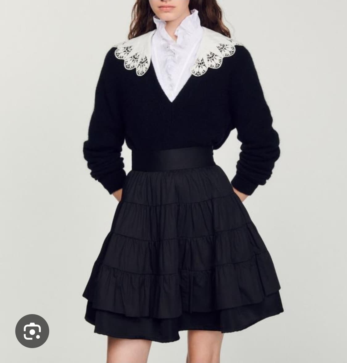 산드로 포플린 칼라 알파카 니트 탑 44 ~ 66 상품이미지1