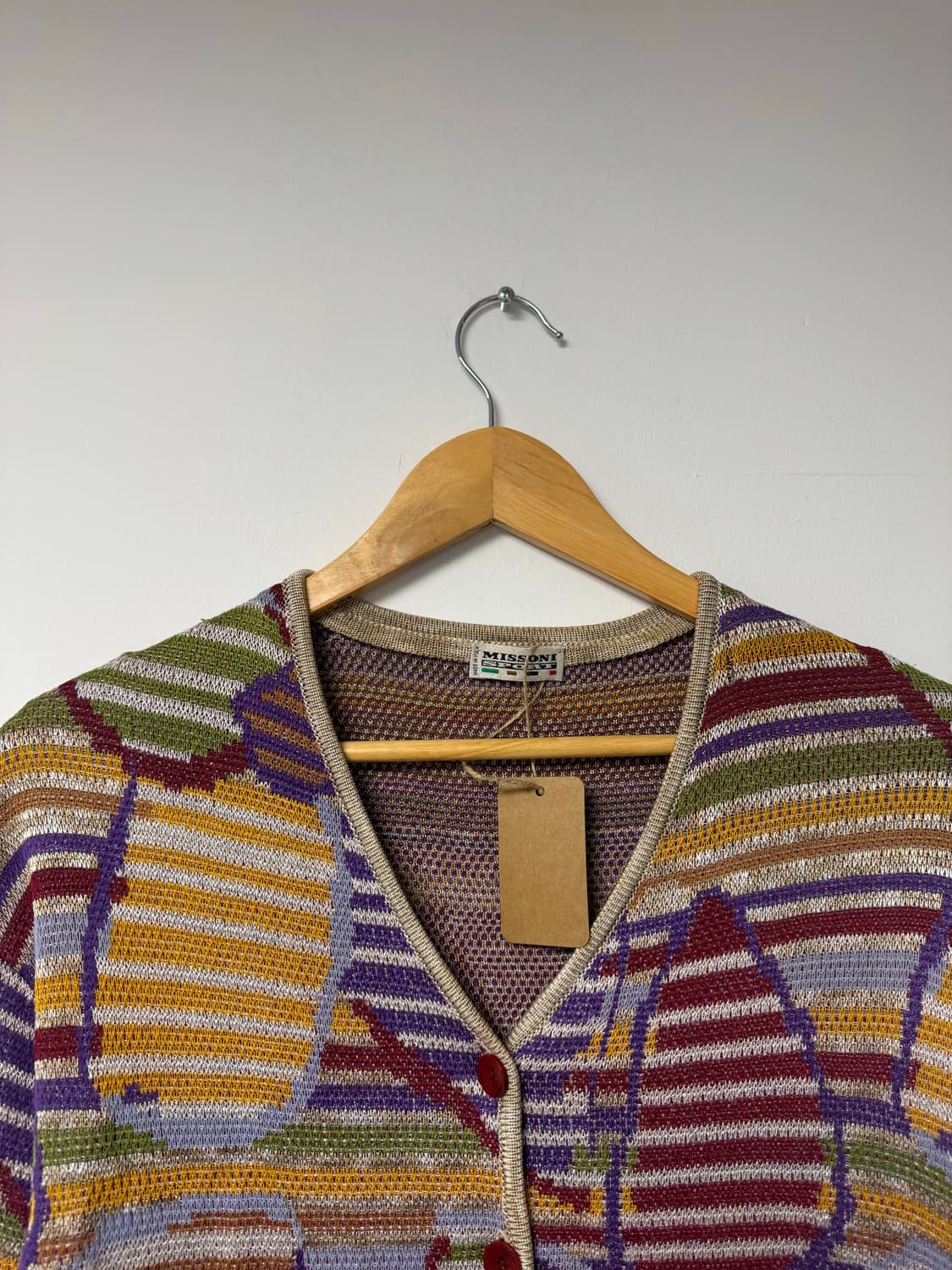 미쏘니 기하학 입체 멀티컬러 패턴 비스코스 가디건 니트 42 상품이미지4