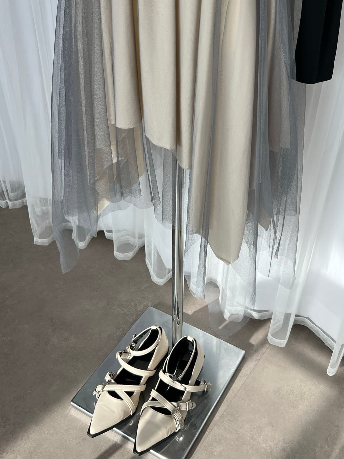 [새상품]발레리나 배색 캉캉 미들트임 레이어드 원피스 상품이미지10