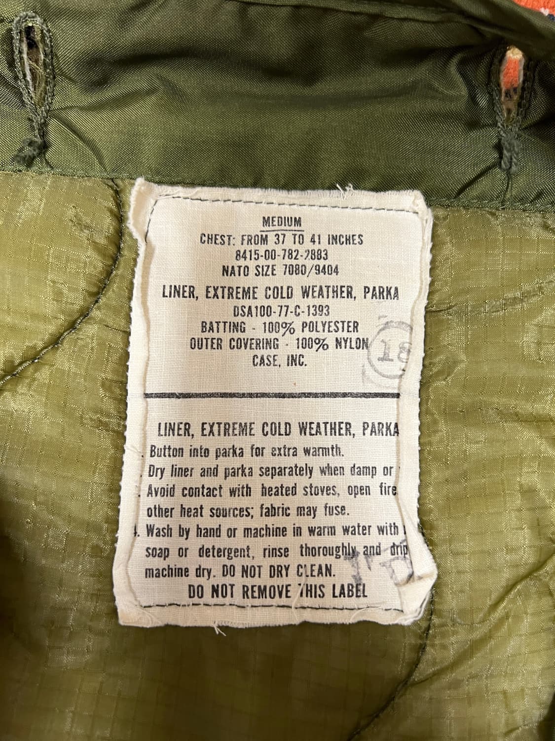 M65 OG 오리지날 피쉬테일 개파카 내외피 스몰 레귤러 상품이미지7