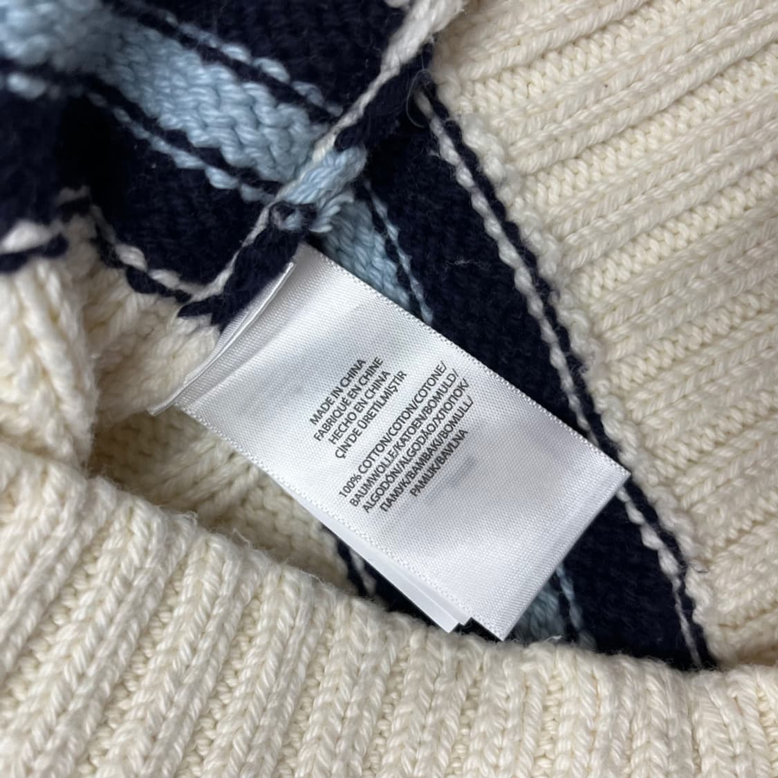 폴로 랄프로렌 소라 단가라 화이트 나시 꽈배기 니트 M 상품이미지5