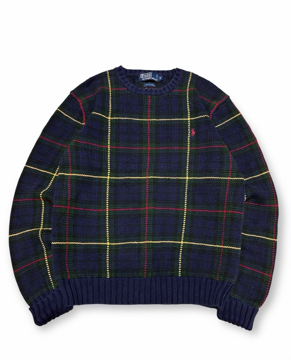 폴로 랄프로렌 네이비 체크 니트 상품이미지1