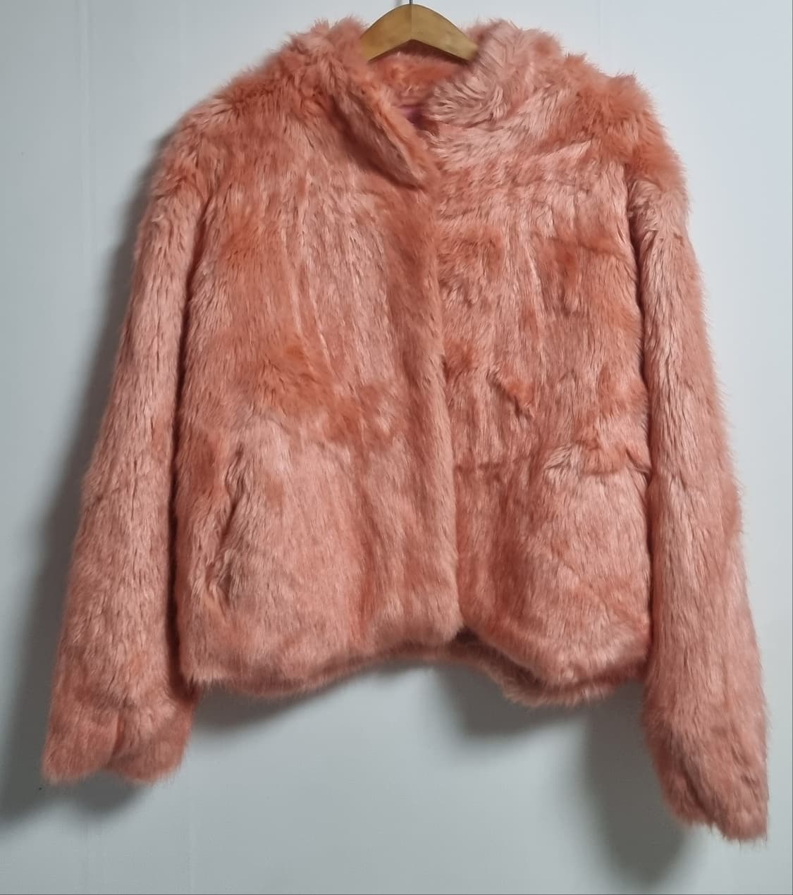 L (77) 미스치프 오렌지핑크 페이크퍼 자켓 상품이미지1