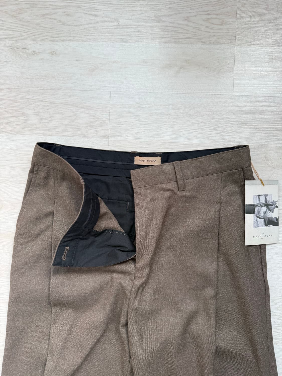 마틴플랜 브라운 원턱 바지 50사이즈  상품이미지3