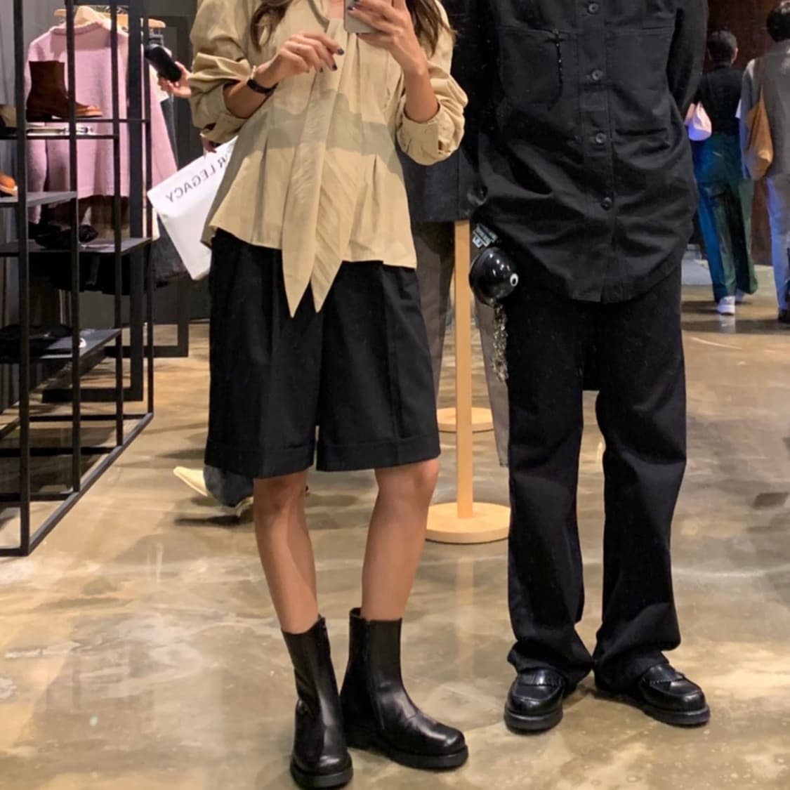 오버듀플레어 리본 블라우스 베이지 상품이미지2