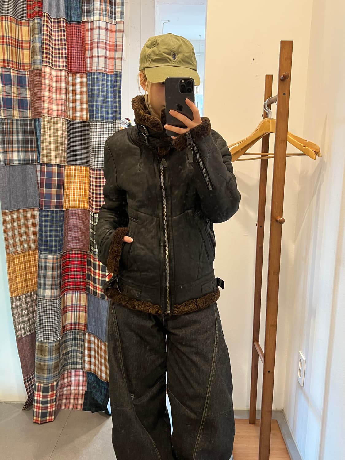 블랙 양가죽 양털 무스탕 상품이미지4