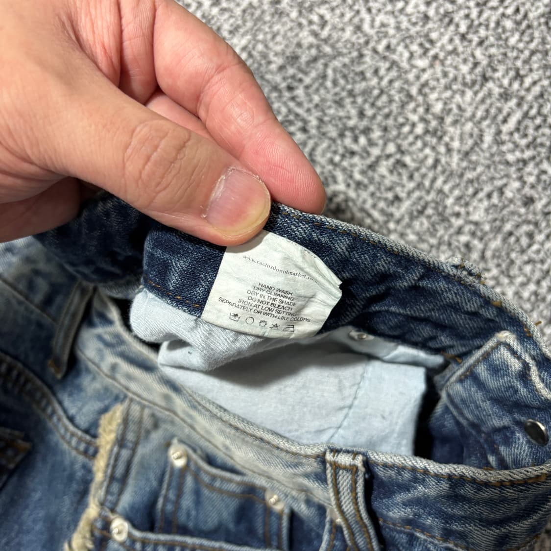 캑터스도넛마켓 프린지 데미지 데님 팬츠 (M) 상품이미지5
