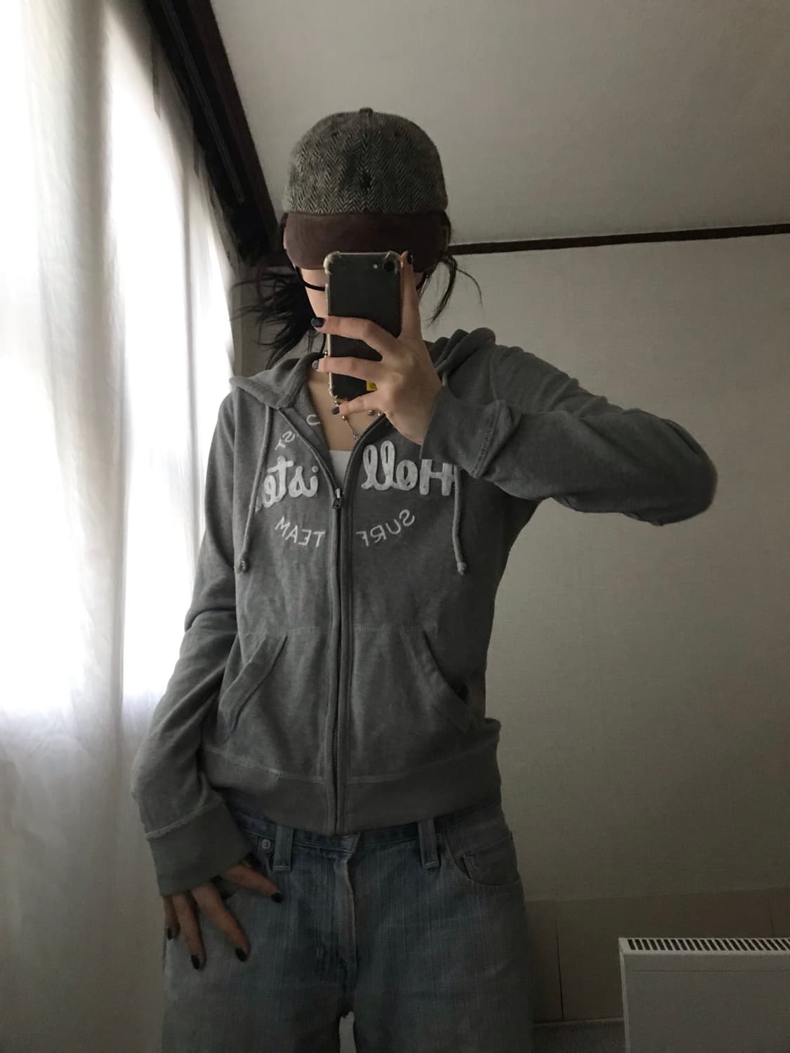 홀리스터 그레이 슬림핏 후드집업 상품이미지3