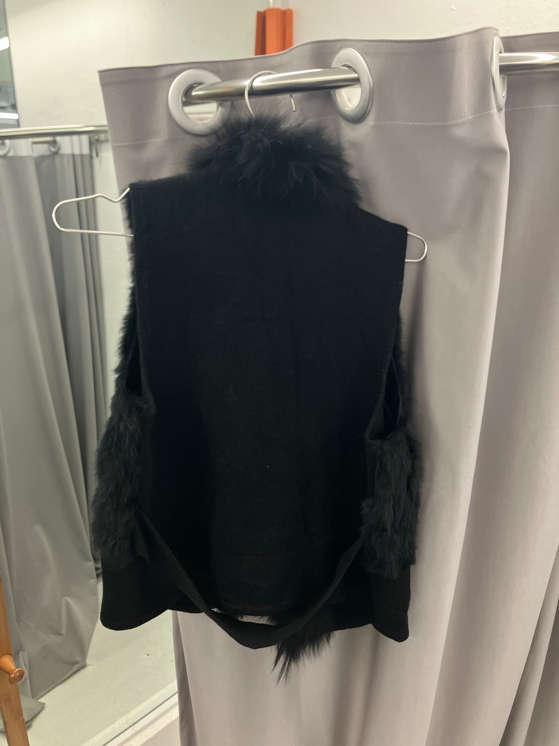 블랙 퍼 니트베스트 상품이미지4