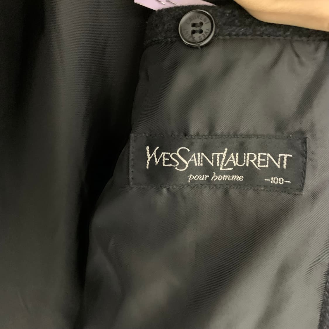 입생로랑 뿌르 옴므 빈티지 모직 하프 코트 차콜 상품이미지7