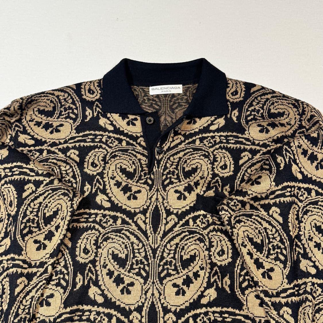 M) 발렌시아가 페이즐리 패턴 울 카라넥 니트 상품이미지4