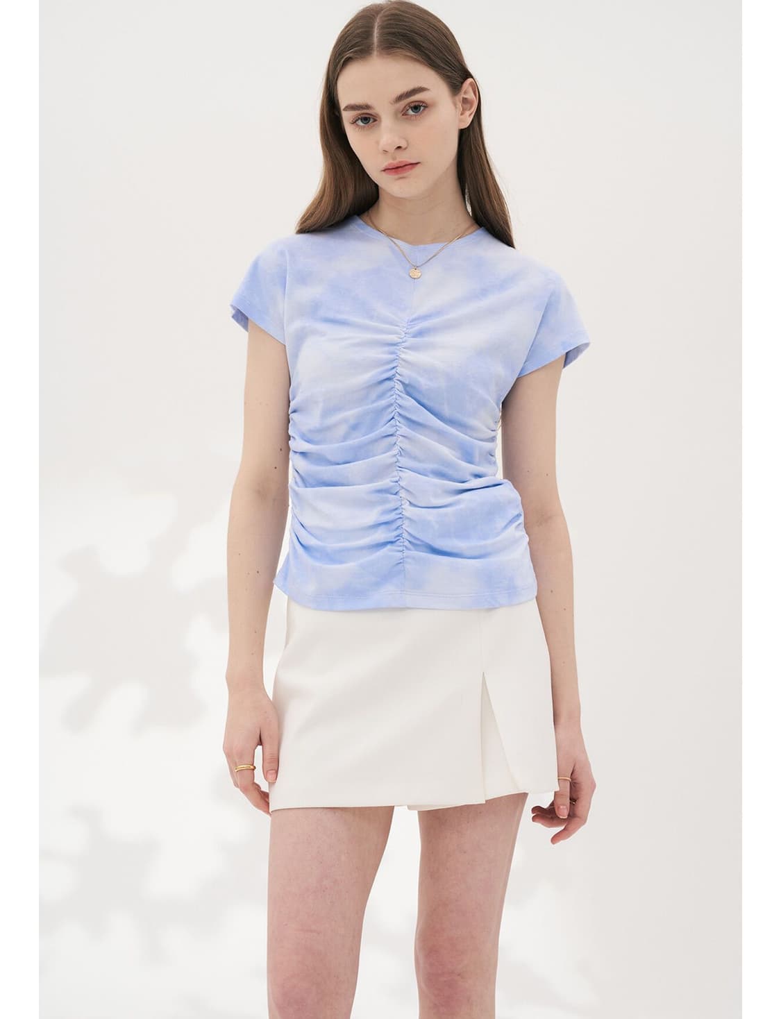 르 쏠레일 마띠네 타이 다이 셔링 티셔츠 블루 상품이미지1